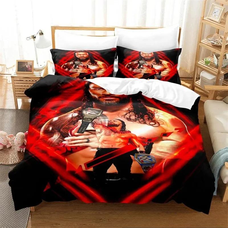 Wrestler Roman Reigns Bedding CollectionDuvet Cover Comforter Bed Collection Quilt Cover PillowcaseKing Queen Twin Size Boys Girls Adults