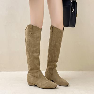 Но колено заостренный модный тонкий сапоги женские осень и зима новый нишевый западный сапоги длинные сапоги прилив