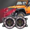 3.5 Inch LED Fog Car Lights Assembly Off Road with Angel Eyes 40W Red Yellow Halo DRL Fog Lamp for Jeep Wrangler JK JT