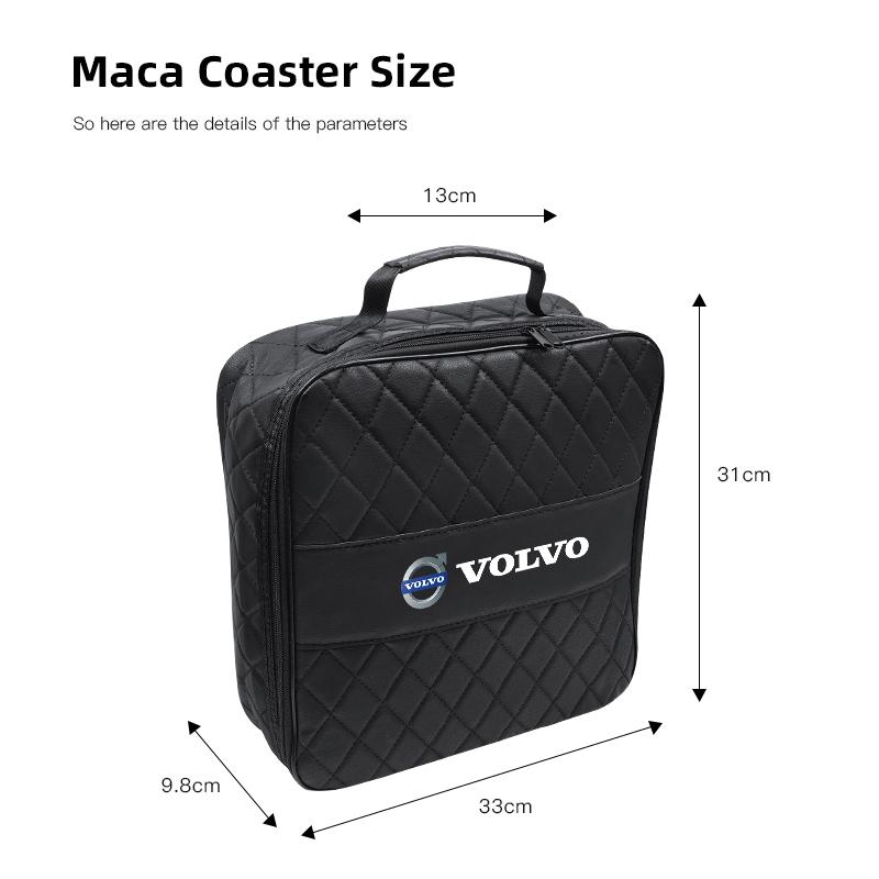 Leather Car Charging Cable Storage Box New Energy Charger Portable Bag For Volvo Rdesign V60 V40 S80L XC90 S60 S40 C30 XC60 V50