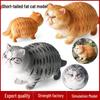 Когнитивная фигурка кошки из твердого жира: Очаровательная короткошерстная кошка - украшение для рабочего стола