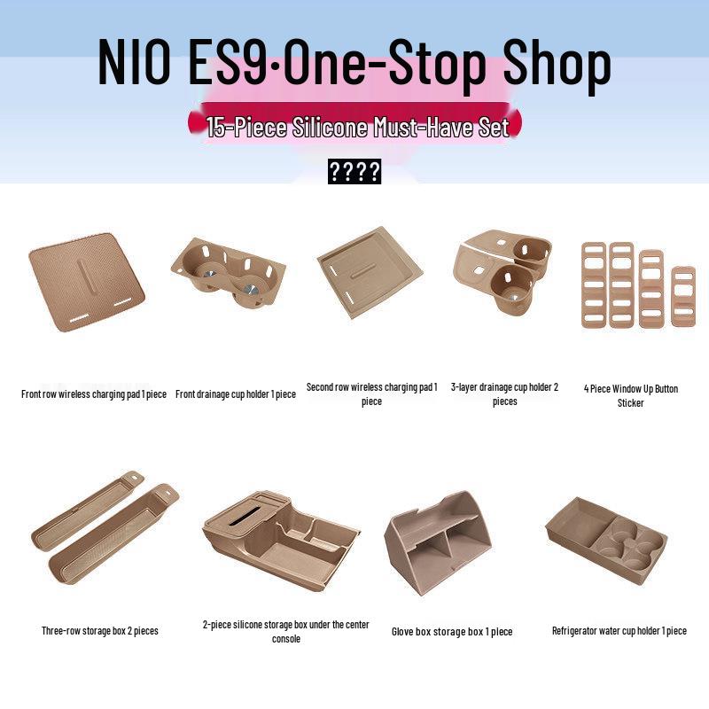 NIO ES9 Center Console Silicone Protective Pad & Interior Accessories Set