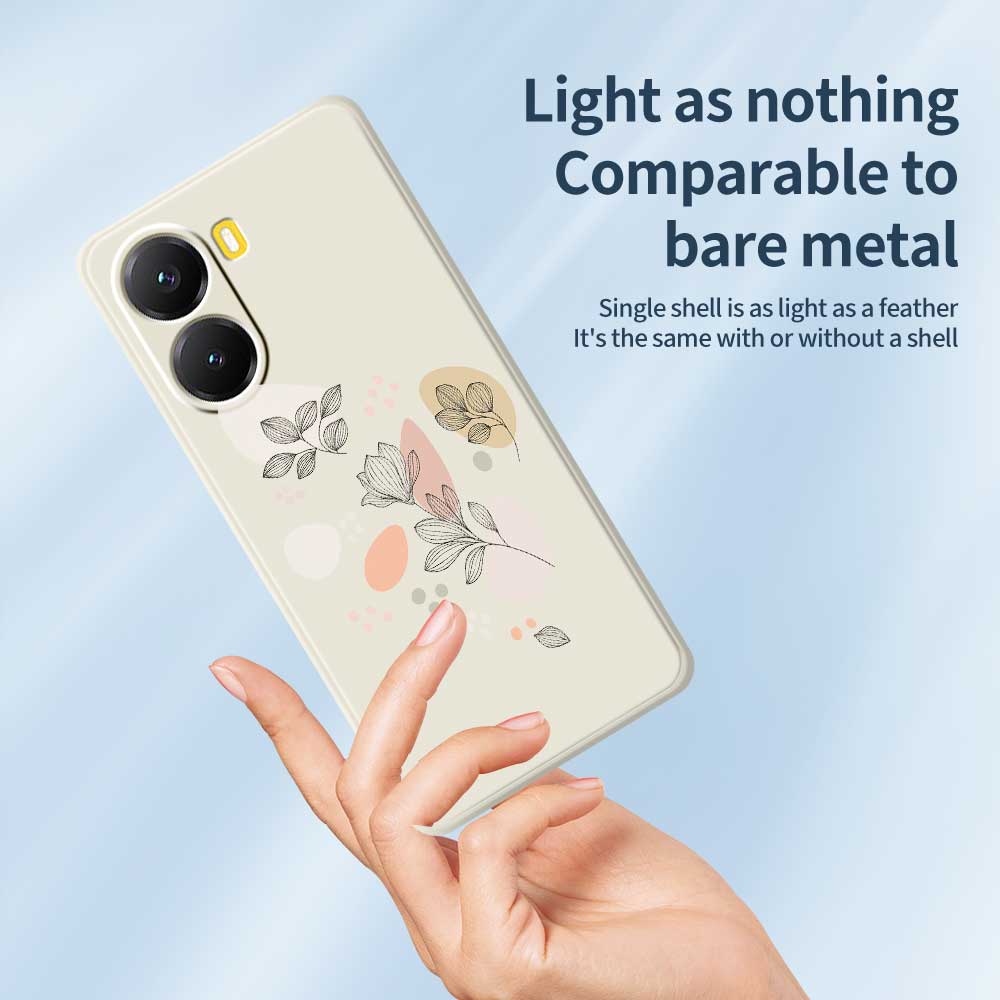 For Xiaomi Redmi Turbo 4 5G/Poco X7 Pro 5G Case Sketch Leaves Pattern Printing Straight Edge TPU Phone Back Cover