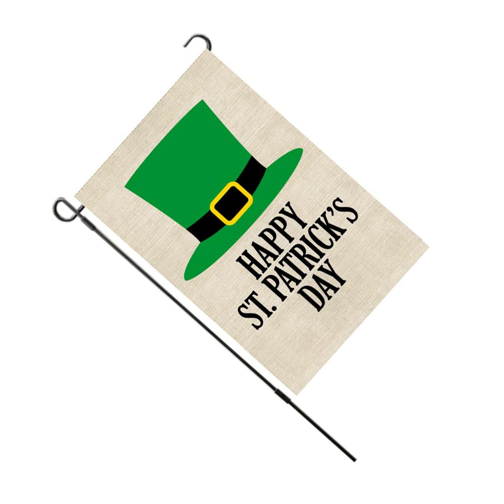 St Patricks Day Flag Double Sided Decorative Fade Resistant Garden Leaf Flag for Lawn Courtyard