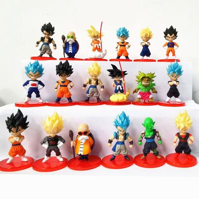 18 шт./пакет Минифигурки Dragon Ball Модель Украшения Супер Сайян Сон Гоку Фигурка Милая Мультяшная Модель