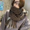 Autumn and Winter Scarf Korean Style Scarf Women's Plaid Scarf Imitation Cashmere Scarf Scarf Winter All Match Shawl