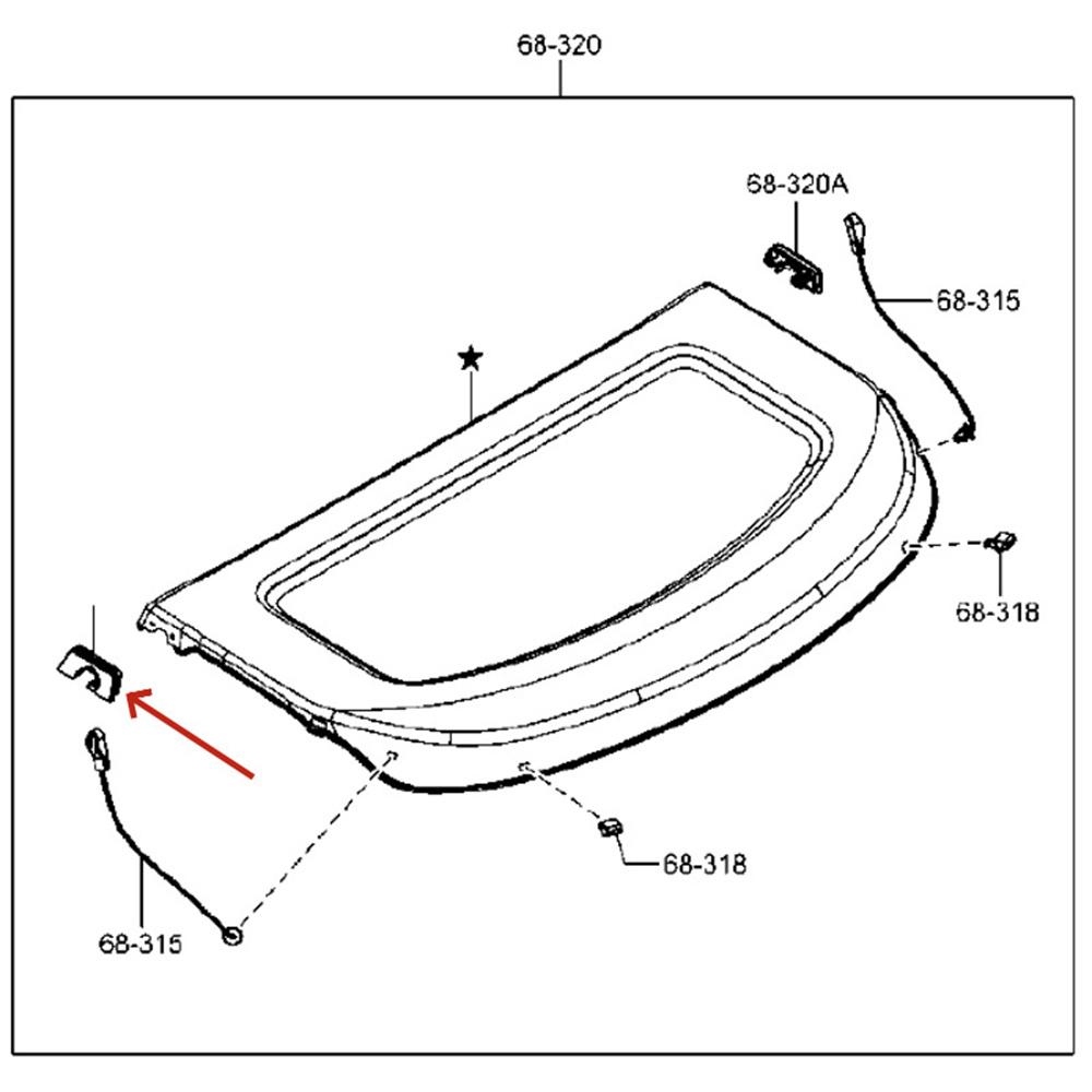 BBN9-68-331B Left Rear Trunk Storage Panel Cover Clip For Mazda 3 BL BM BN, CX-3