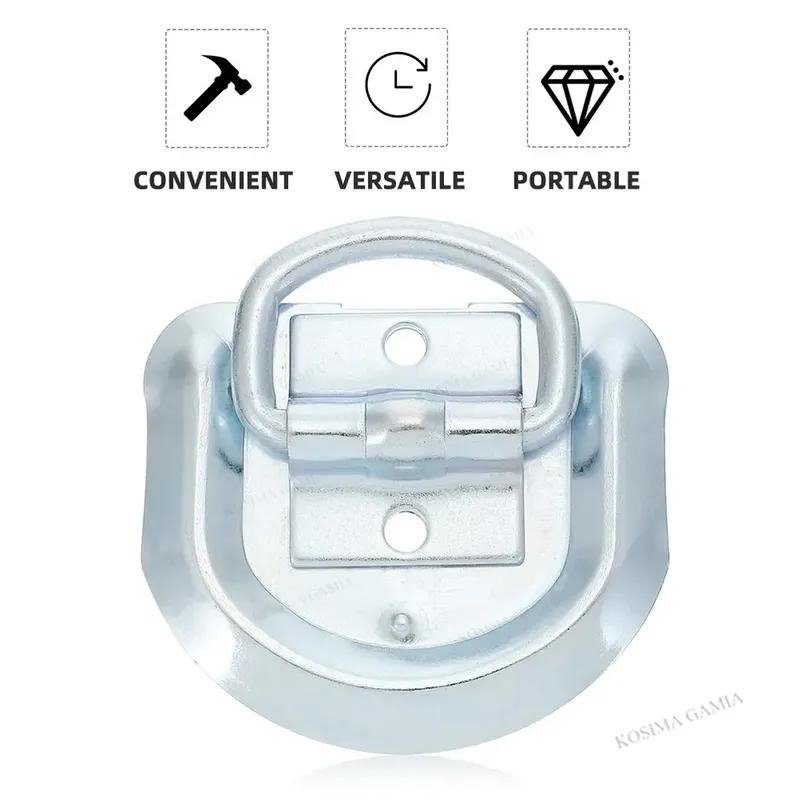 Trailer Parking Lock D Ring Tie Down Anchor Floor Hook for RV Garage Boat Trailer Car Pull Ring Cargo Buckle Straps