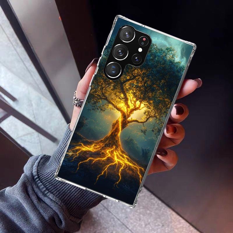 Tree of Life Space Phone Case For Samsung Galaxy S23 S24 S25 Edge S26 Ultra S22 + S21 Plus S20 FE Cover Silicone Print Shell Gal