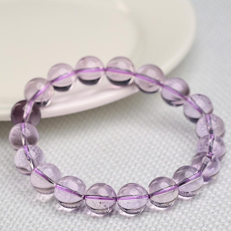 Браслет из натурального боливийского аметиста Hongchu Crystal, прозрачный, с зеркальной полировкой, браслет из бусин светло-аметистового цвета
