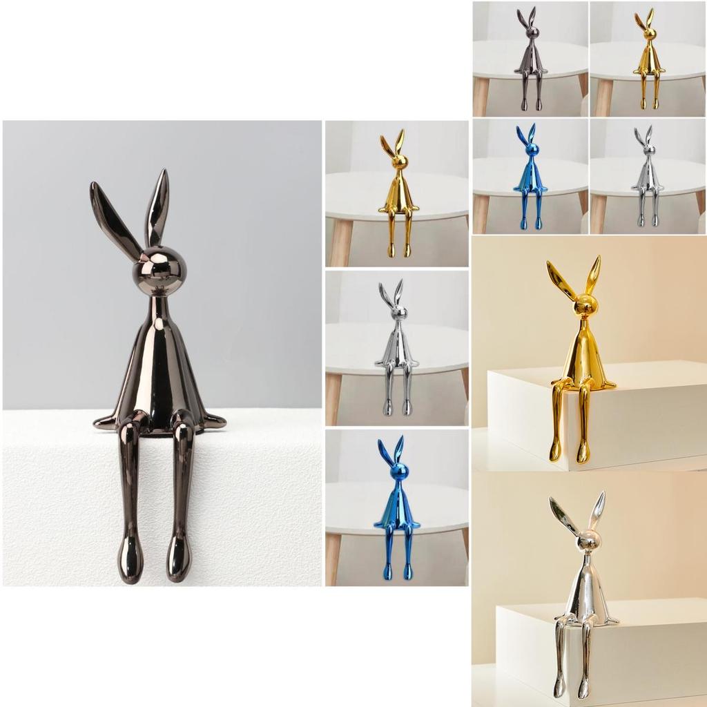 Современная минималистичная статуэтка кролика из гальванизированной смолы для домашнего декора