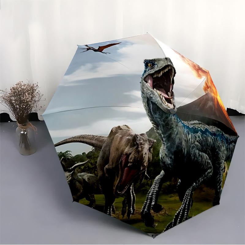1PC Dinosaur Volcano Automatic Open/Close, Durable Foldable Design, Fashionable Compact Umbrella for Outdoor Adventures, Daily