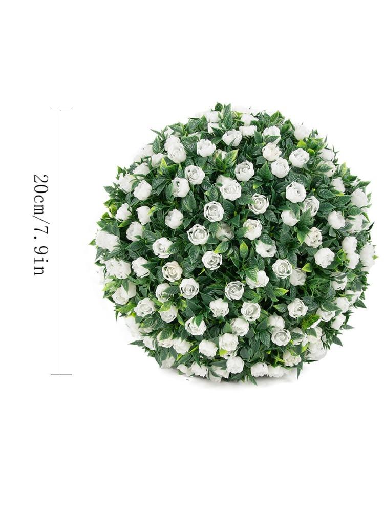 1PC Plastic Flower Ball Artificial Flower Ball 20cm Plant Ball with Eucalyptus Decorative Balls for Backyard Balcony Garden Wedding and Home Decor