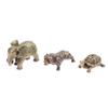 Minature Elephant Tortoise Dog Figurines Tea Pet Table Ornament Decorations Metal Animal Crafts Home Decor Living Room