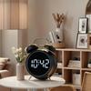Ultrasonic Alarm Clock with Glow In the Dark Display Silent, Dual Chamber, Multi Functional, Temperature Date Display for Bedrooms, Students,and Homes