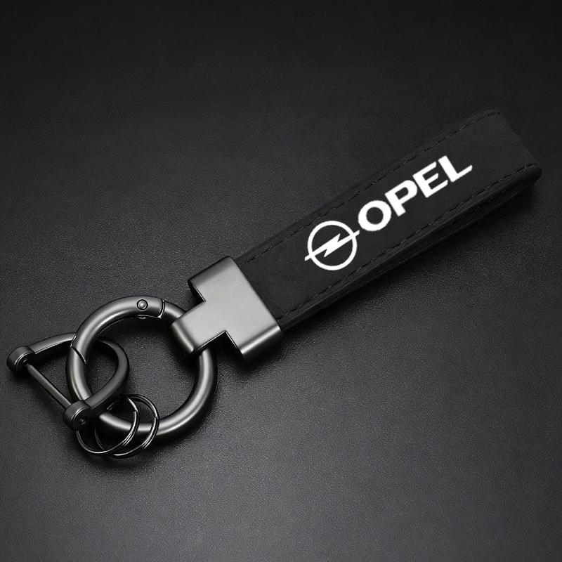 High-Grade Leather Suede Keychain Motorcycle Key Ring For Opel Antara Astra Insigni mokka Corsa Mokka Vectra opc opcline