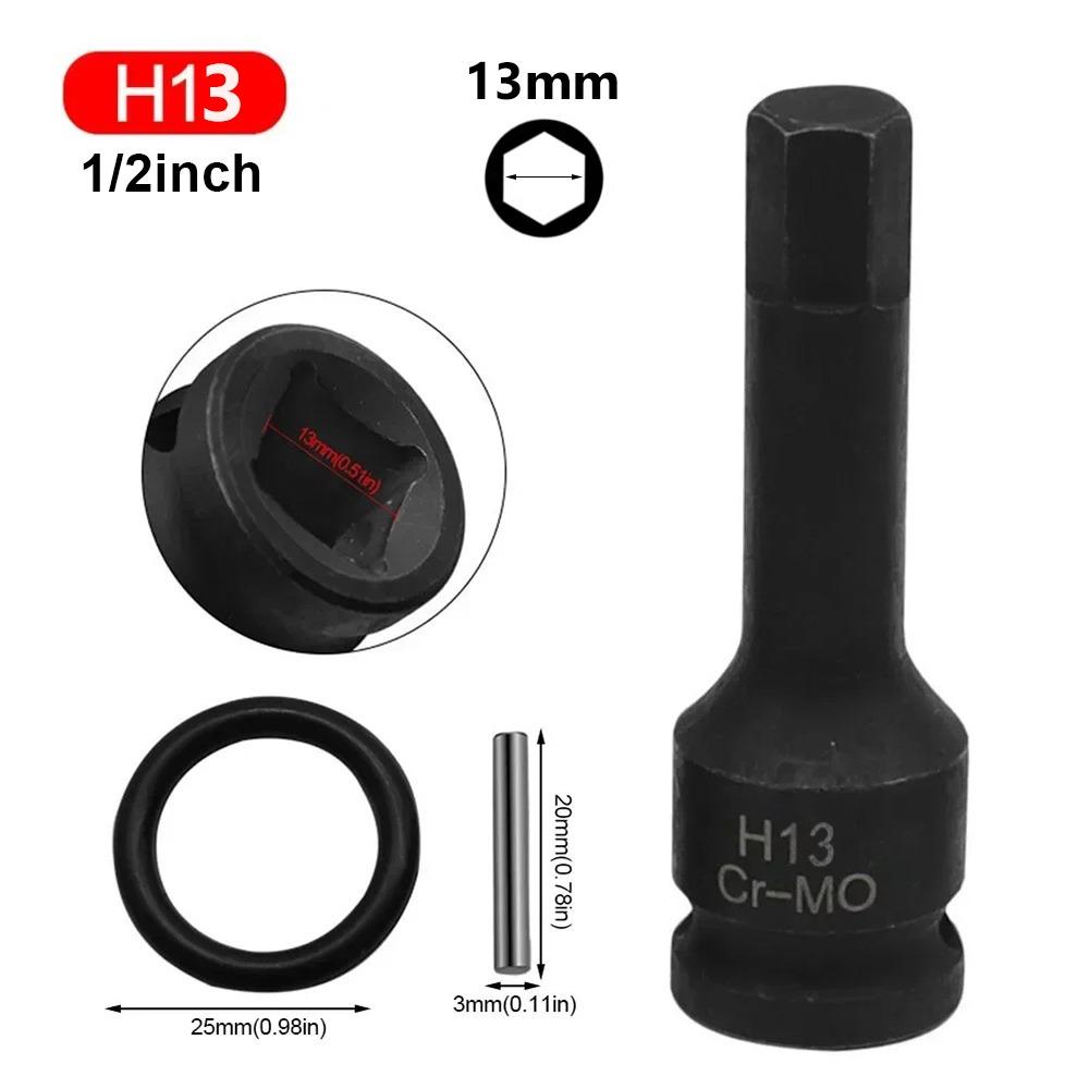 1 шт. Метрический хвостовик 1/2 дюйма Адаптер для торцевой головки для электродрели Длинная торцевая головка Гаечный ключ Шестигранная торцевая головка