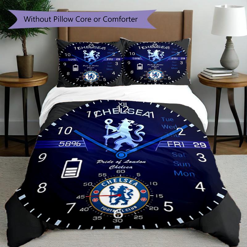 3pcs Duvet Cover Set (1*Duvet Cover + 2*Pillowcase, Without Core),football club.C Print Bedding Set, Bedroom Decor, All‑Season, Birthday Gift