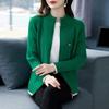 Осень-зима новый вязаный свитер женский кардиган толстый тонкий воротник стойка молния кардиган куртка женский повседневный трикотаж топ