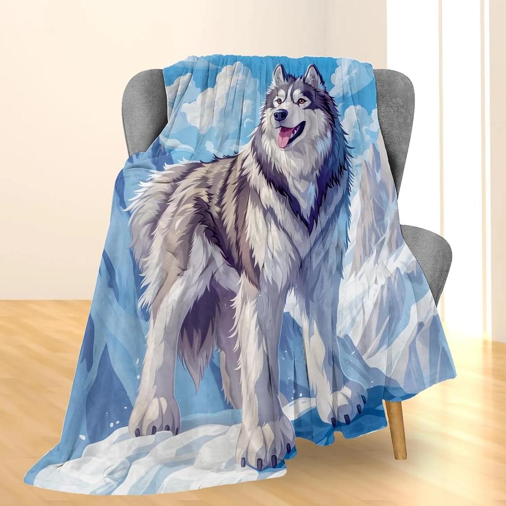 White Tiger Throw Thin Blanket Animals Printed Lightweight for Couch Home Decor Gift for Lion Tiger Elk Bears Dogs Cats Lovers