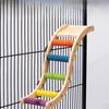 Colorful Wooden Bird Cage Accessories: Parrot, Budgie, Cockatiel Ladder & Swing