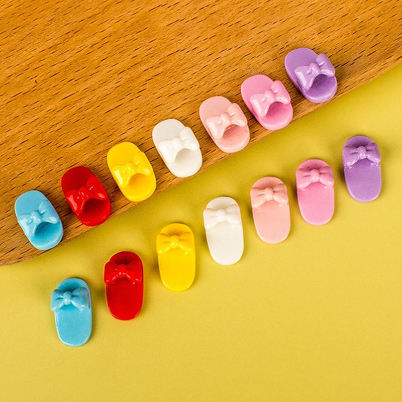10 шт. кукольный домик миниатюрные аксессуары имитация бантик тапочки модель игрушки
