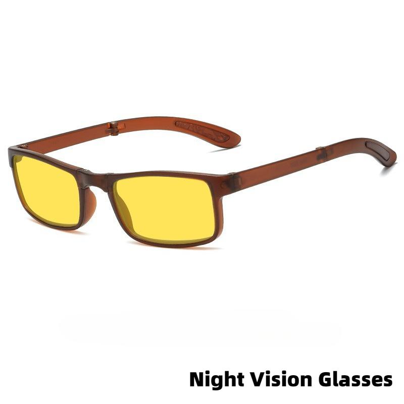 Foldable Anti Blue Light Night Vision Glasses Orange & Red Lenses Blue Light Blocking Glasses for Playing Computer Game Goggles