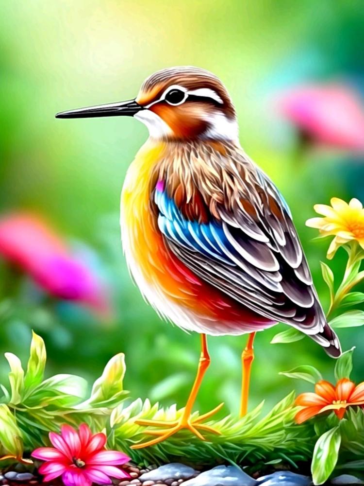 5d Diy Алмазная картина Мозаика Журавль Птица Цветок Полный квадрат Круглый Ювелирные изделия Вышитый крест Животное Ручная работа Украшение на стену