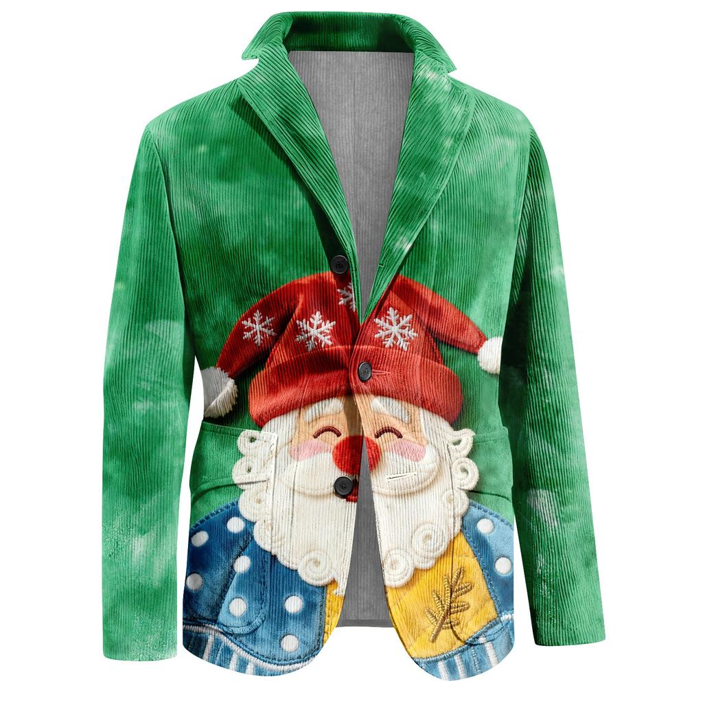 Мужской уродливый рождественский вельветовый теплый карманный пиджак-кардиган, мужской повседневный костюм