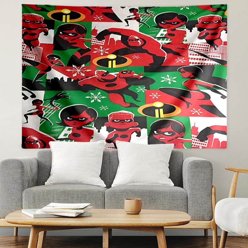 Incredibles Print Tapestry, Lightweight Wall Hanging, for Bedroom, Dorm, Living Room, Home Art Decor, Birthday Christmas Gift for Friends