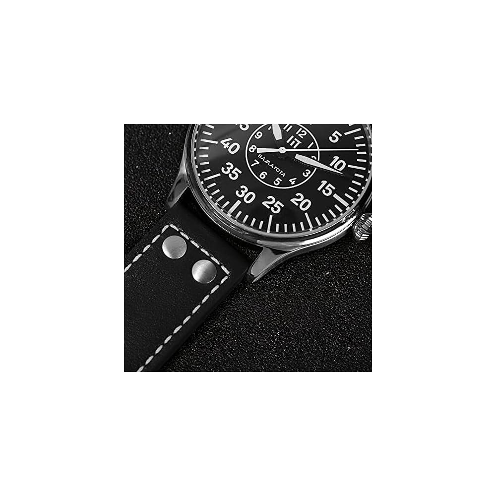 Hamayota Men's Automatic Military Watch Japanese Movement Pilot Watch Black Band