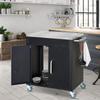 Kitchen Cart with Wheels, Serving Cart, Rolling Cart with Cabinet, Hooks and Stainless Steel Handles, Kitchen Helper