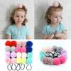2Pcs Elastic Hair Bands Headwear Rubber Band Hair Accessories Fur Ball Hair Rope Women Girls Hair Ring Pompon 5cm
