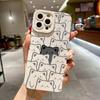 Чехол для iPhone 15, чехлы для iPhone 14 Pro Max, черно-белый чехол для телефона Line Bear для iPhone 13 12 11 XS XR X 7 8 Plus
