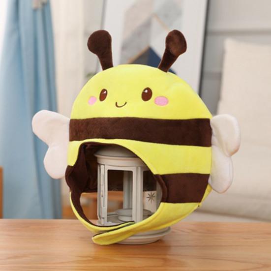 Прекрасная Экспрессия Короткий Тип Желтая Шляпа для Шоу Забавная 3D Шапка Пчелы Животное Плюшевый Головной Убор Костюмные Аксессуары