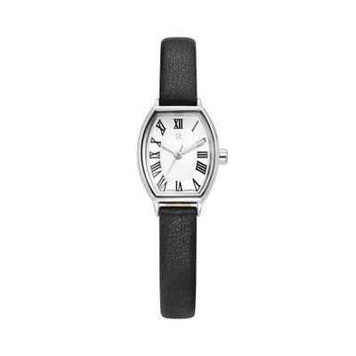 ROMANSON Renata Полукруглые R Черный Кожаный Часы RWRLLL1B2700WHWH0