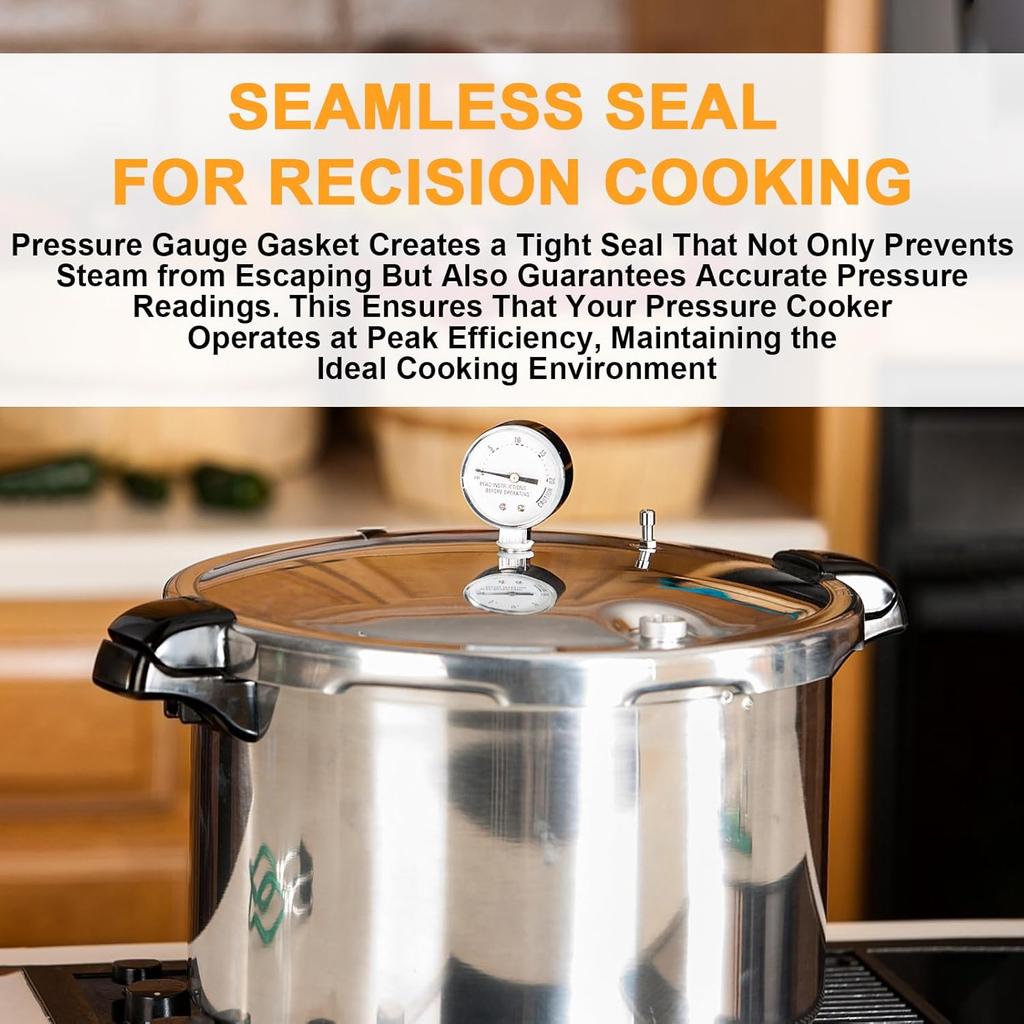 Pressure Cooker Gauge Fastener Pack for Presto, 82248 Gauge Gasket Replacement Parts for Pressure Canner Steam Gauge 85772 82237 8212, Provides Tight