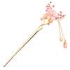 Single Hair Antique Flower Pink for Kimono and Yukata [Miaomyao] Hairpin, Ornament, Design, Gold, (Pink)