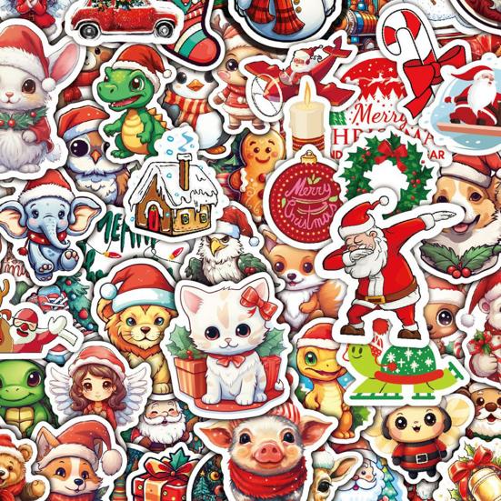 100 шт./пакет, Рождественская наклейка, самоклеящаяся, водонепроницаемая, из ПВХ, съемный чехол для телефона, багаж, скейтборд, ноутбук, наклейка для скрапбукинга, детские товары для самостоятельного изготовления