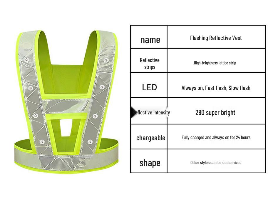 Светоотражающий жилет со светодиодной подсветкой для безопасности ночной езды