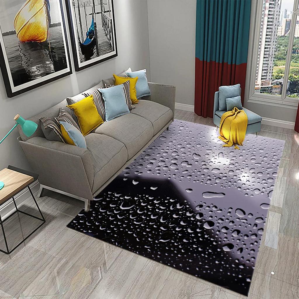 3D капли воды на стеклянном ковре для ванной комнаты, туалета, прихожей, нескользящие коврики, кухня, спальня, гостиная, декоративные коврики для пола
