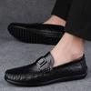 Fashion Genuine Leather Men Shoes Casual Luxury Brand Formal Mens All-match Loafers Moccasins Italian Breathable Slip On Male Boat Shoes
