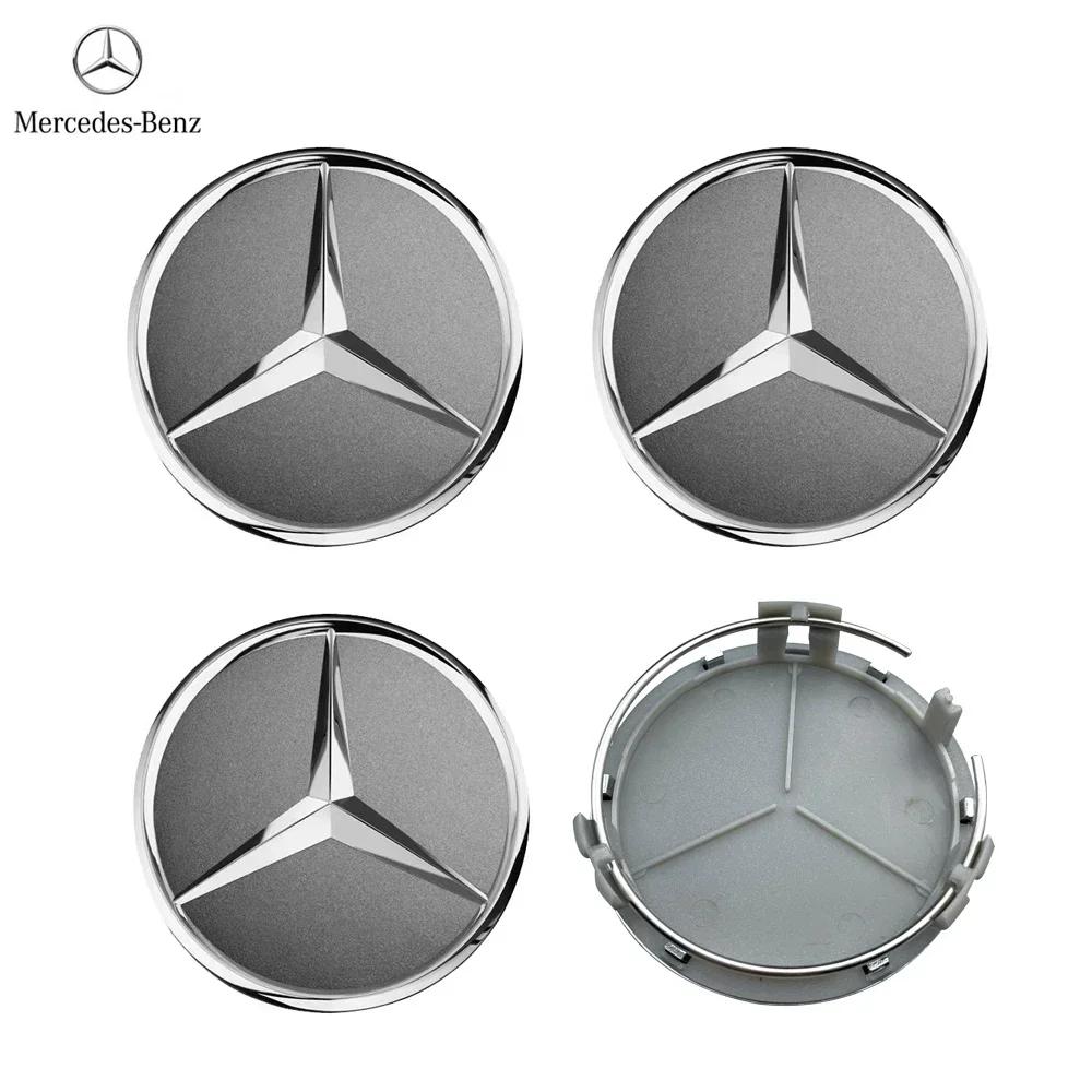 4pcs 75mm Car Wheel Center Hub Caps Cover Mercedes Benz B/C/E/S Class A Class C200L GLC GLK CLA W126 Auto Accessories
