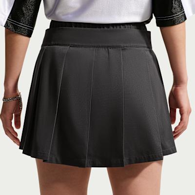 Women's Nike Casual Short Skirts Women's Gray/White Moderate Short Skirt Pleated Skirt