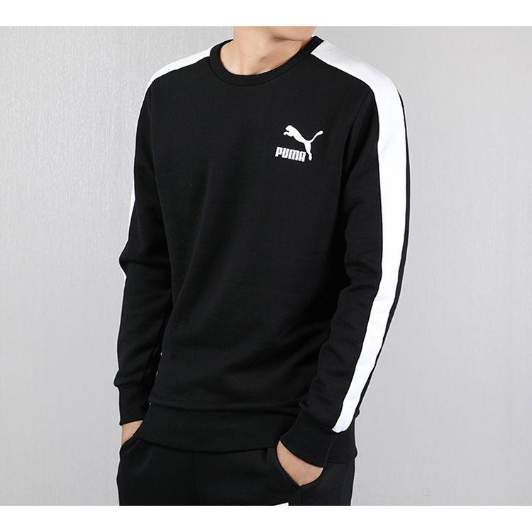 Puma Iconic T7 Crew Fleece Sweatshirt Men Sweatshirt Black 595913-01