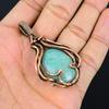 Wonderful Amazonite Gemstone Handmade Pure Copper Wire Wrapped Pendant Jewelry