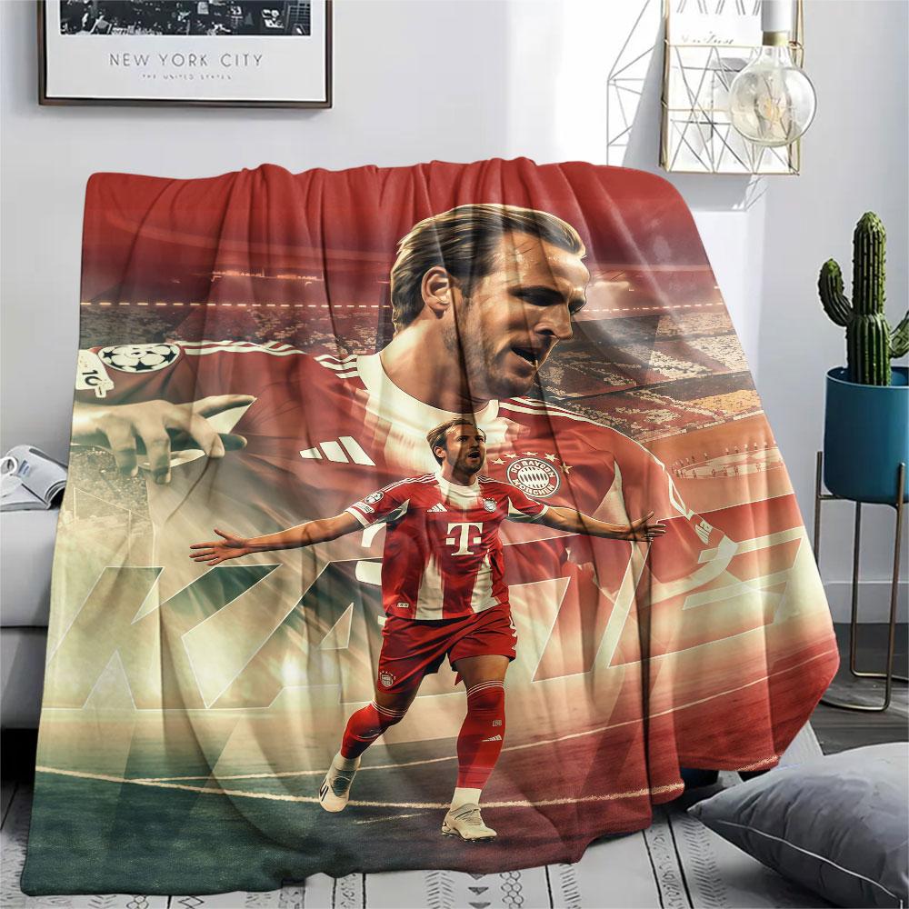 Kane Printed Flannel Blanket, soft throw for bedroom sofa, washable,soccer fan merchandise, great gift.