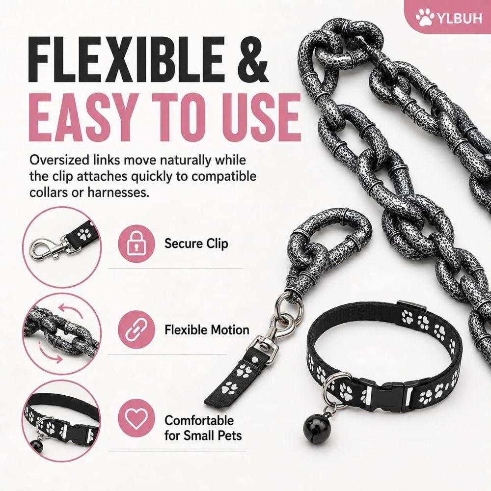 Funny Fake Chain Leash Lightweight Pet Lead Novelty Photo Prop Leash  Pet Supplies
