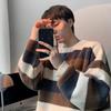 Свитер мужской осенне-зимний новый полосатый свитер мужской модный бренд свободный свитер с цветными блоками верхняя куртка