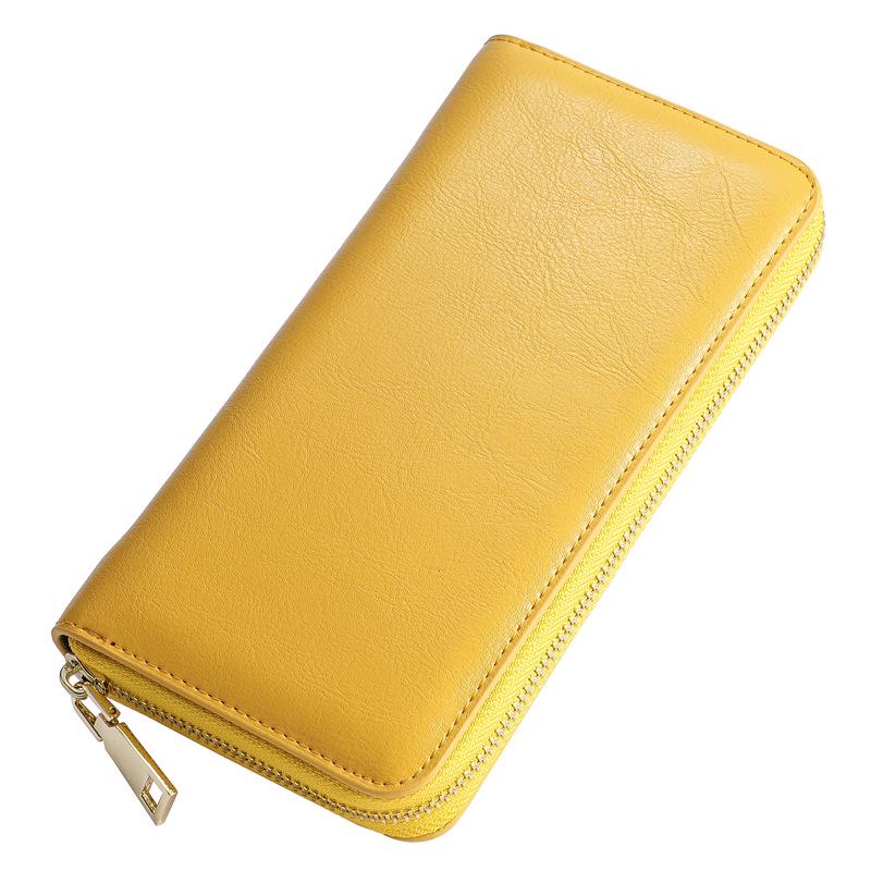 Unisex Oil Wax Cowhide Leather Wallet: Long Zip Design, Bestseller In Japan